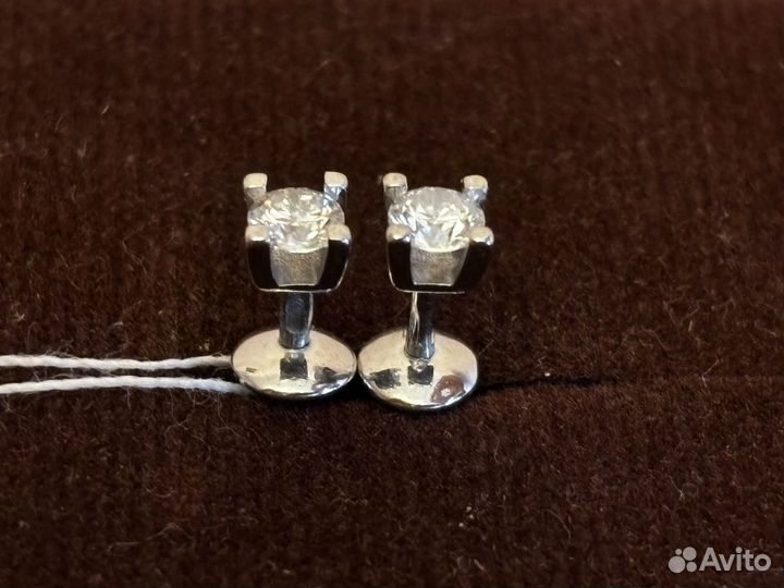 Золотые серьги с бриллиантами 0.35ct