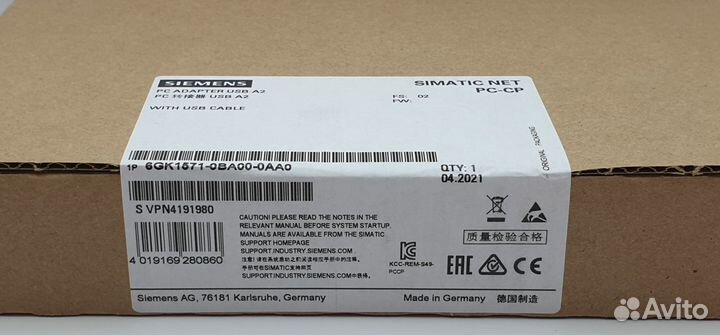 6GK1571-0BA00-0AA0 адаптер для simatic S7, USB