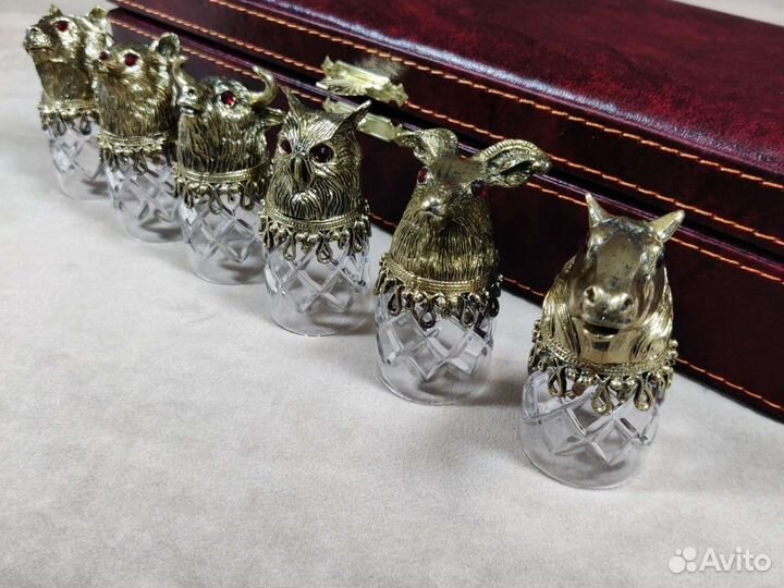 Рюмки перевертыши 6 шт. в футляре 