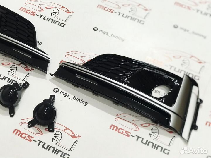 Вставки в бампер Audi A5 16-н.в. стиль S5 Black