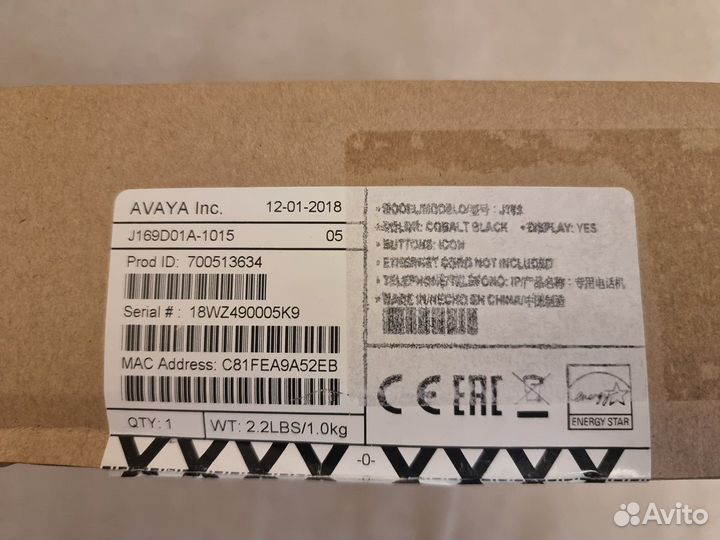 Телефоны Avaya Jхх (J129, J139, J159, J169 и тд