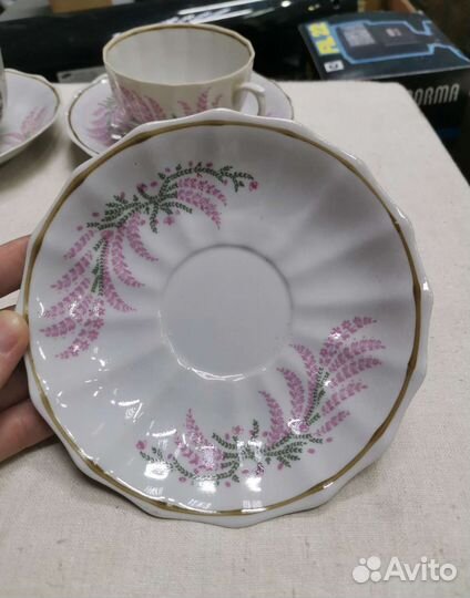 Чайные пары Костяной фарфор Вербилки СССР (Ч)