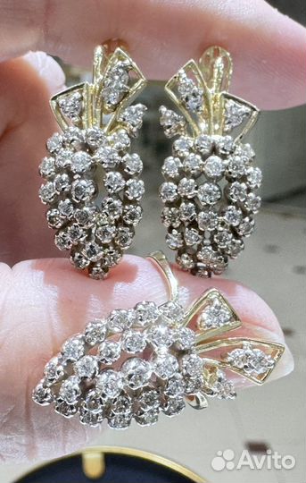 Золотой комплект 750 проба, пс