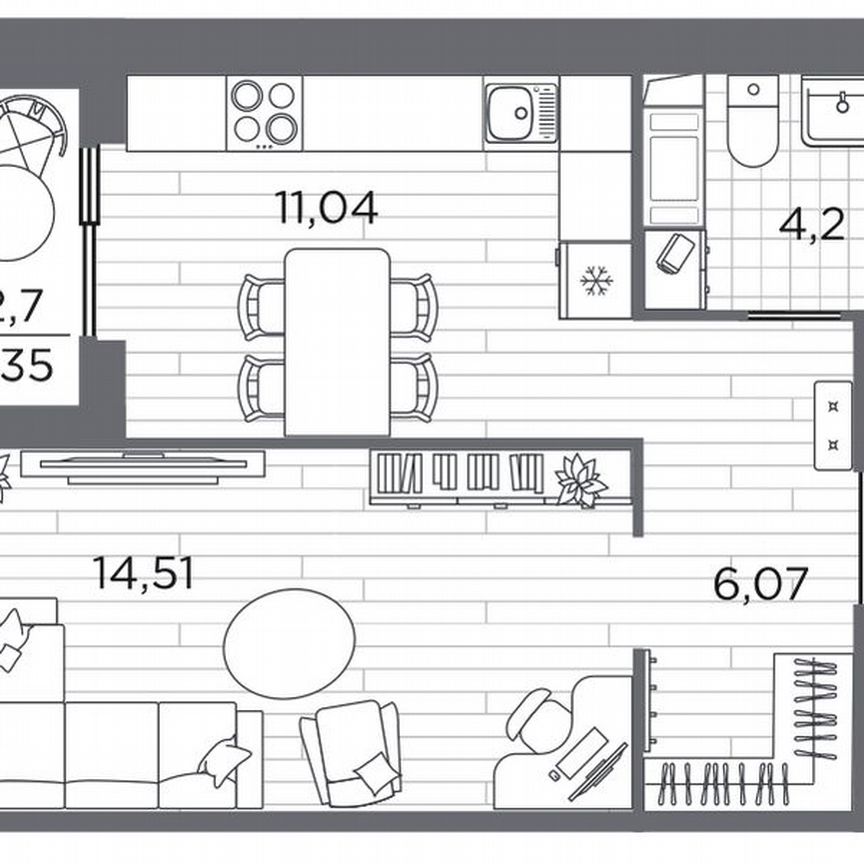 1-к. квартира, 37,2 м², 8/13 эт.