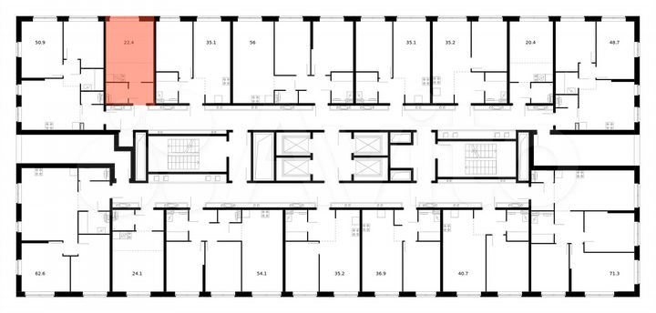 Квартира-студия, 22,4 м², 16/32 эт.