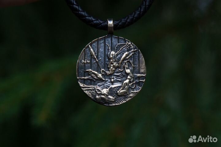 Кулон Один и его волки. Украшение викингов. Подвес