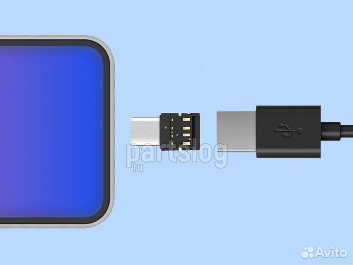 Переходник OTG USB на USB Type-С для подключения к