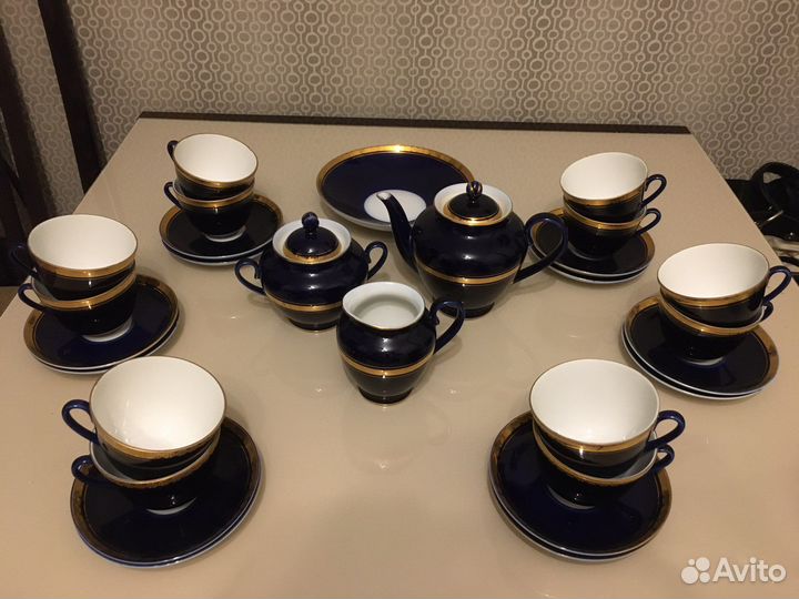 Сервиз СССР лфз кобальт 12 персон