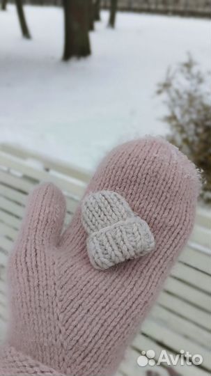 Варежки из пуха норки