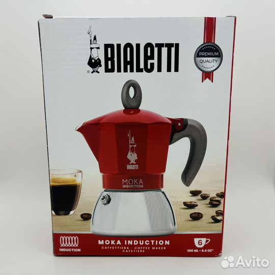 Кофеварка гейзерная Bialetti Moka Induction Rossa