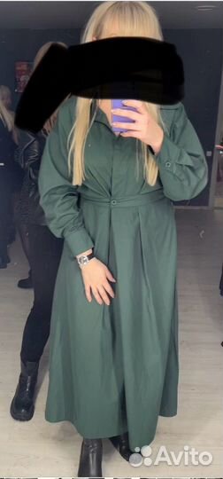 Платье-рубашка длинное