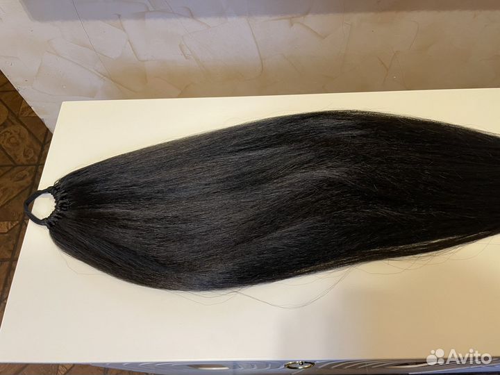 Хвост на резинке, накладной хвост, коса шиньон