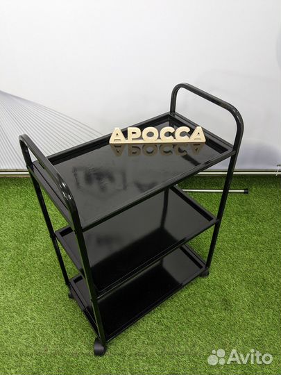 Тележка косметологическая металлическая чёрная