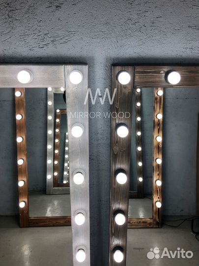 Гримерное зеркало с лампочками