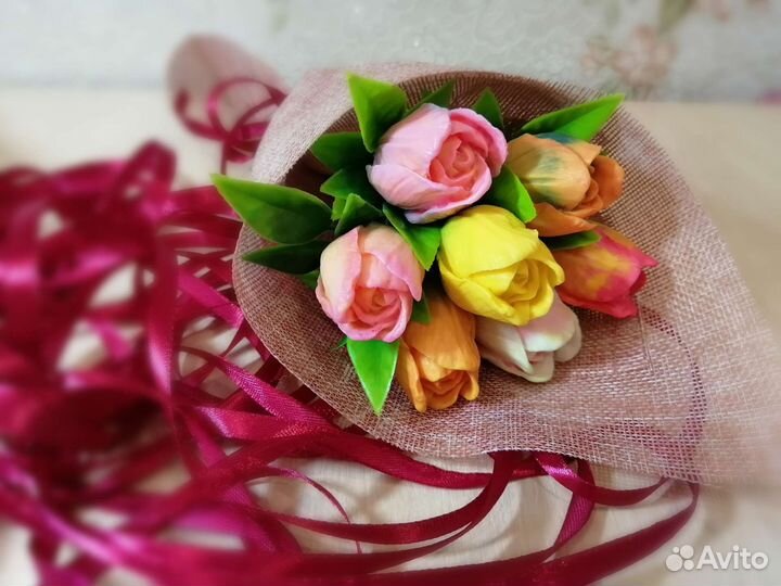 Букет тюльпанов на 8 марта / мыло ручной работы