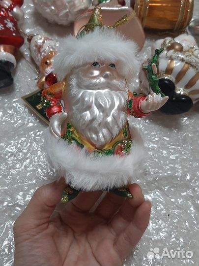 Дед морозы ёлочная игрушка стекло новая