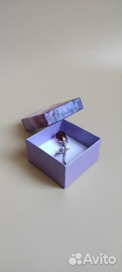 Брошь Роза (серебро, янтарь)