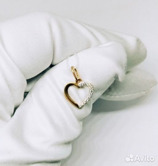 Золотая подвеска 585 пробы с фианитами