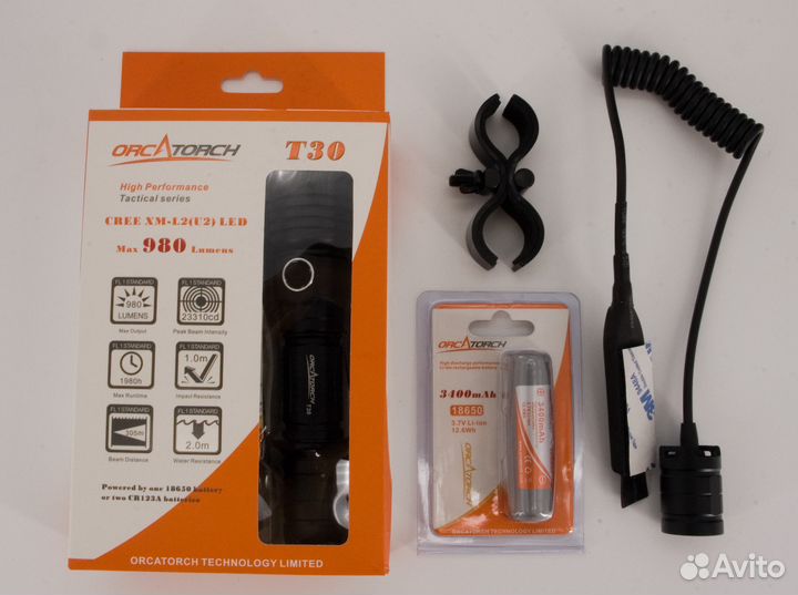 Фонарь тактический для охоты с зарядным устройство