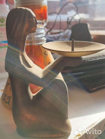 Старинный бронзовый подсвечник