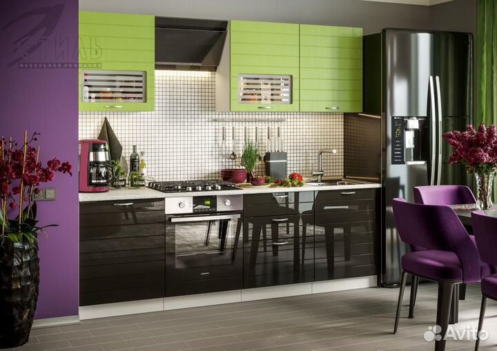 Модульная кухня Виола Нео Фрезеровка Тигра узкая