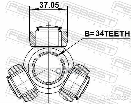 Трипоид 34x37.05 1016-CAP Febest