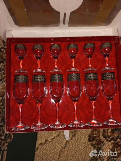 Фужеры Бокалы гусь хрустальный