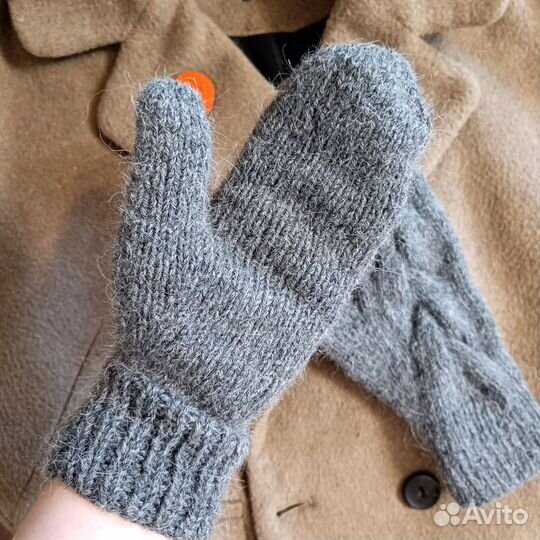 Варежки вязаные женские альпаковые