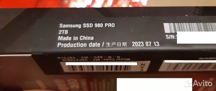 Новый SSD Samsung 980 PRO 2 Tb (в упаковке)