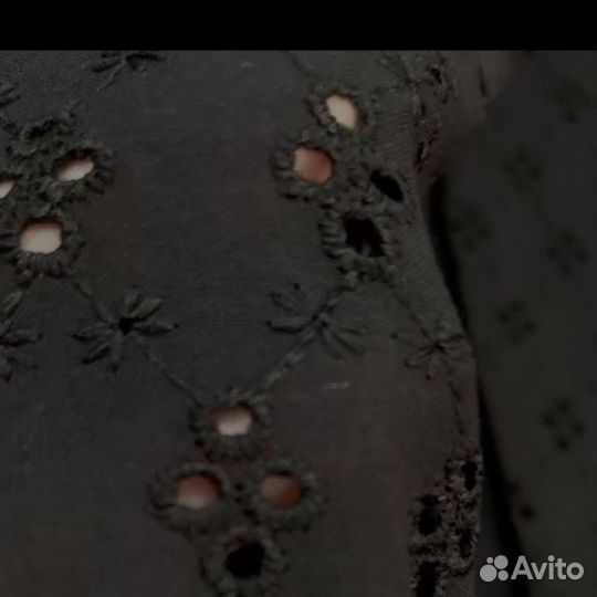 Ткань шитье хлопок кружево черный