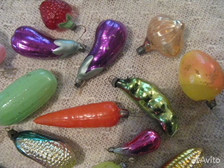 Елочные игрушки СССР овощи и фрукты