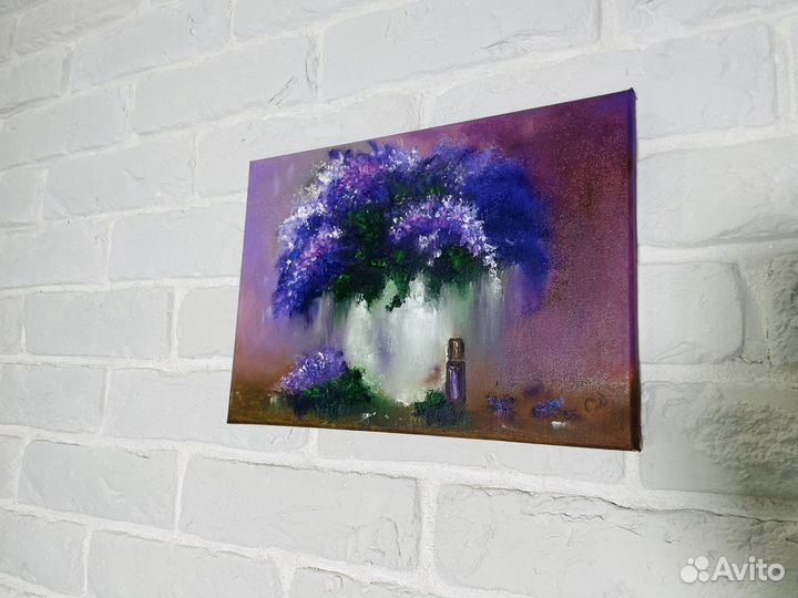 Картина маслом: Сиреневый букет