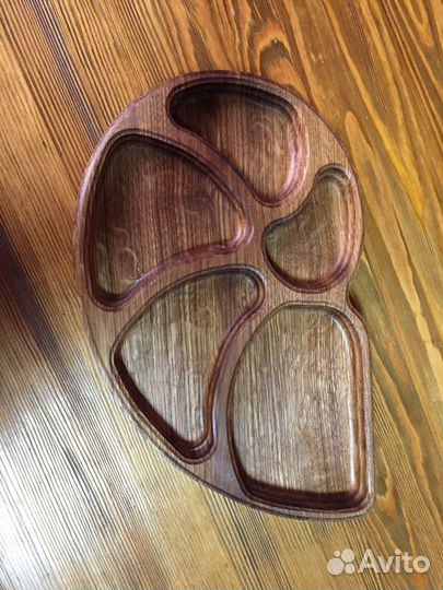 Деревянная большая тарелка «луна» материал дуб