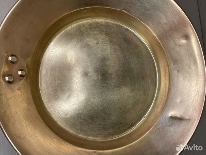 Таз старинный медный латунный 33 см в интерьер