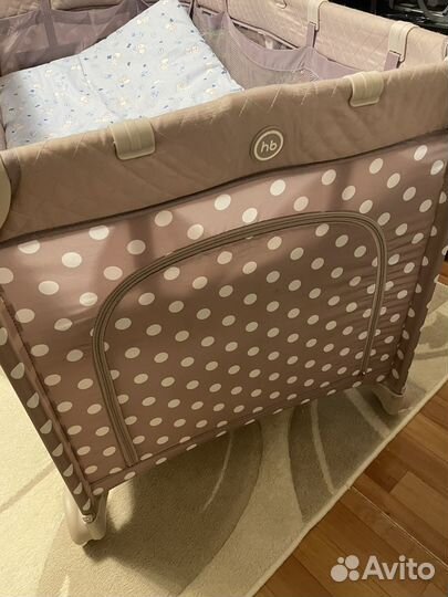 Манеж кровать happy baby с матрасом