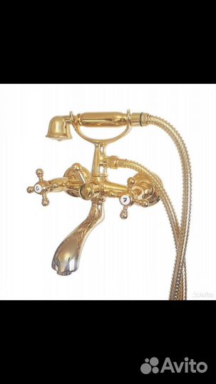 Смеситель для ванны Porta & Bini золото 24k