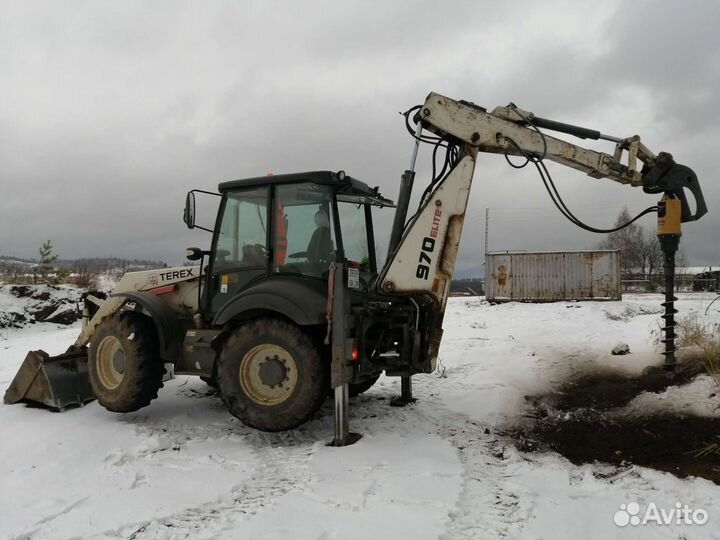 Услуги экскаватора-погрузчика. Гидромолот, ямобур