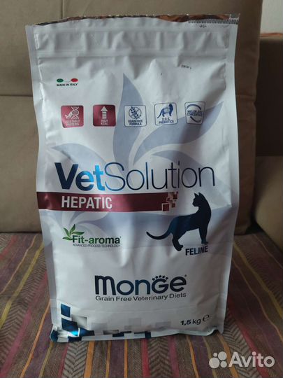 Корм для кошек Monge hepatic наполнитель