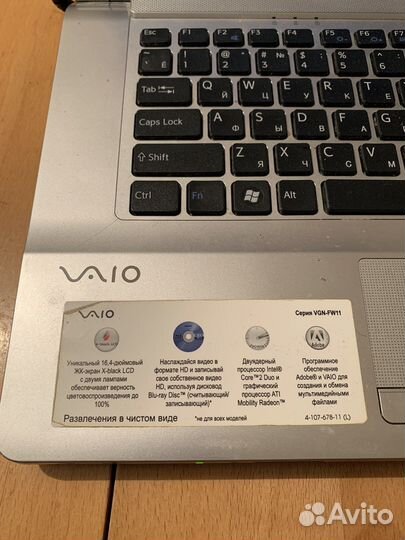 Ноутбук Sony vaio vgn-fw11mr