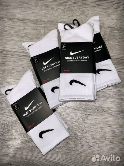 Носки nike everyday белые высокие 12 пар