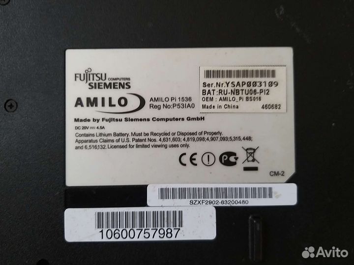 Ноутбук Fujitsu siemens amilo PI 1536