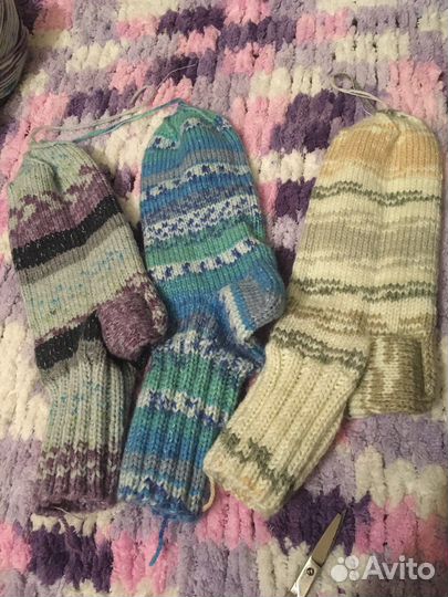 Носки ручной вязки шерстяные