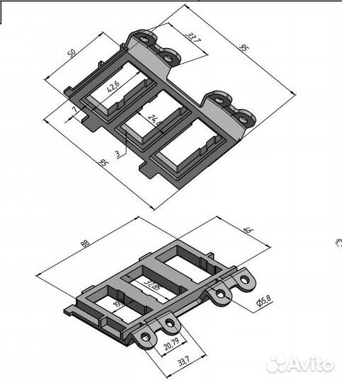 Панелька под доп кнопки Toyota Carina ED, с заглуш