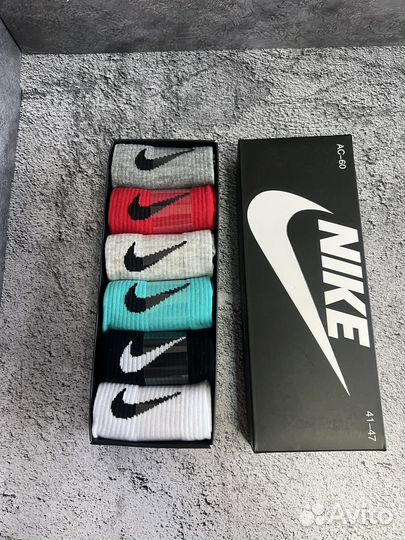 Носки мужские найк 41-47 короткие 6 пар