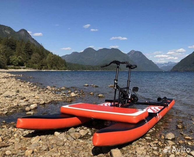 Водный велосипед педальный, катамаран велосипед