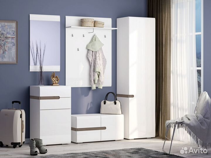 Коллекция Ультра Тумба для обуви Белый/Белый гл