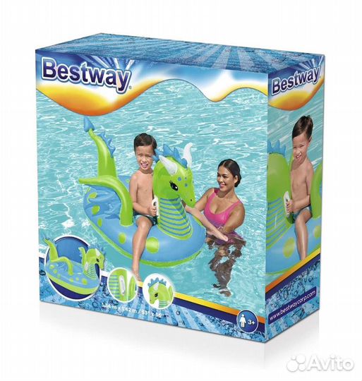 Надувной плот дракончик новый 134 x 142 см