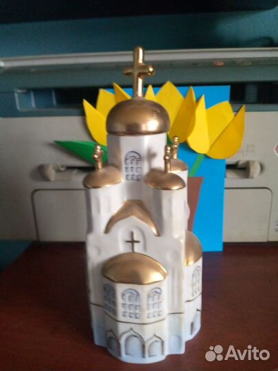 Штоф церковный форма Храм (с золотом)