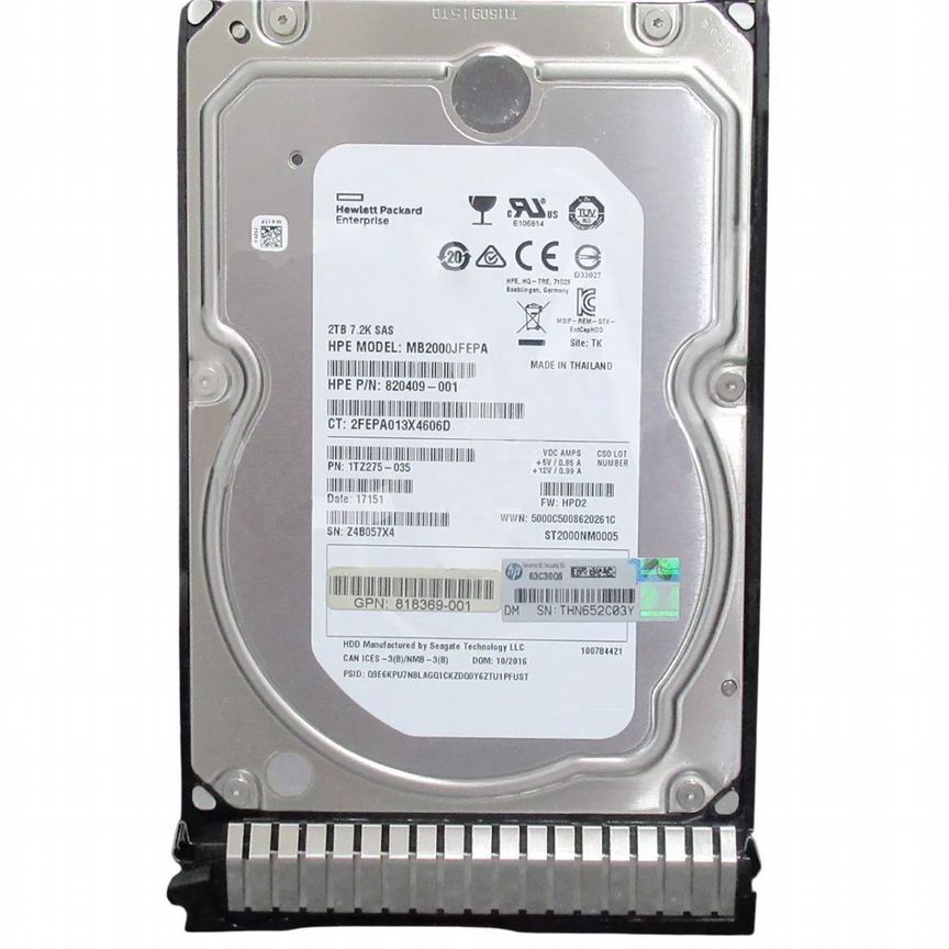 [MB2000JFEPA] Жесткий Диск Hp 2tb 7200 Sas 3,5" Hdd Mb2000jfepa