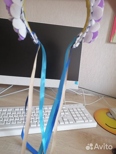 Ободок с цветами(ручной работы)